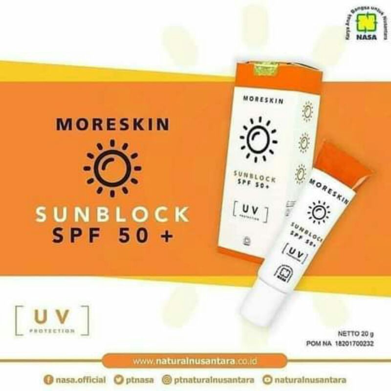 MORESKIN SUNBLOCK SPF 50 + (Cream Perawatan Wajah)