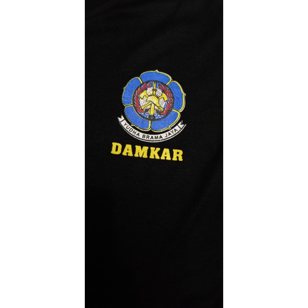 Kaos Oblong Damkar Hitam Lengan Pendek Kaos Pemadam