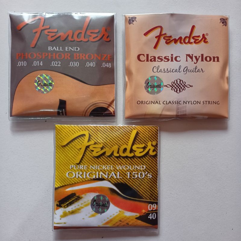 senar gitar/guitar fender original akustik/elektrik/nilon/clasic/nylon/klasik fender ori ori