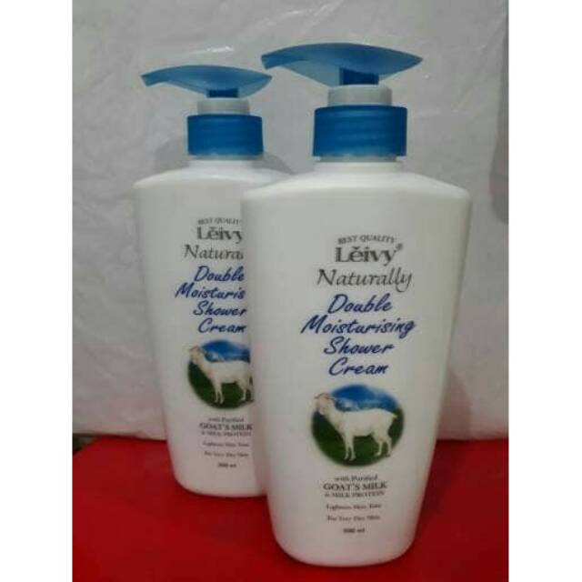 Leivy Naturally Shower Cream 500ml Sabun Susu Kambing Memutihkan Kulit