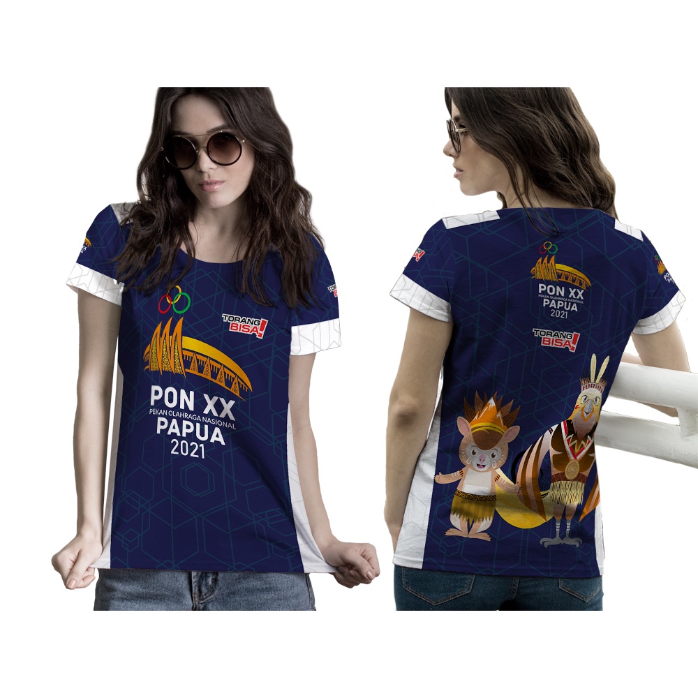 TiniShop - Tshirt Wanita PON XX PAPUA 2021 Original / Kaos Printing PON XX PAPUA Wanita