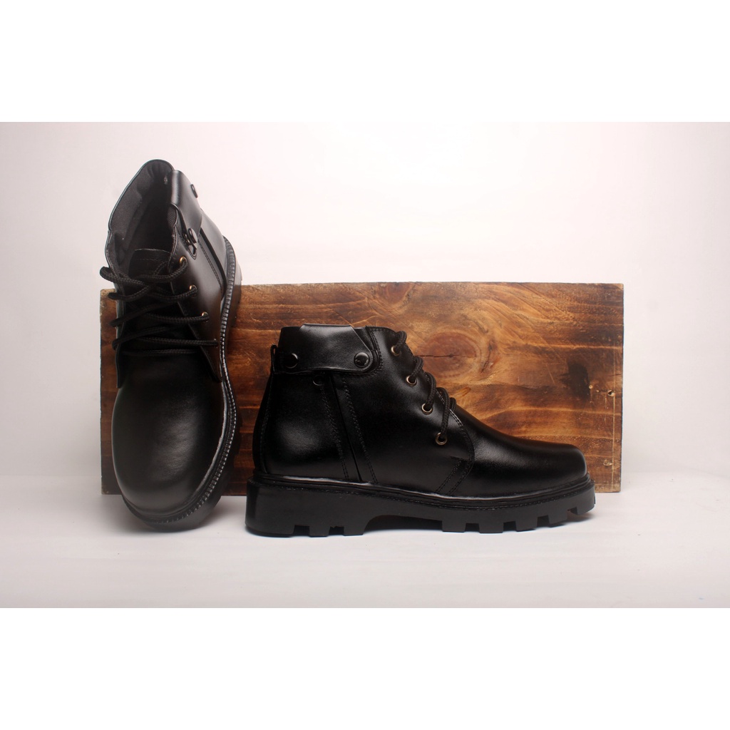 Sepatu  Boot Pria Kulit Asli Rasheda FDHR Pdh Tali Resleting