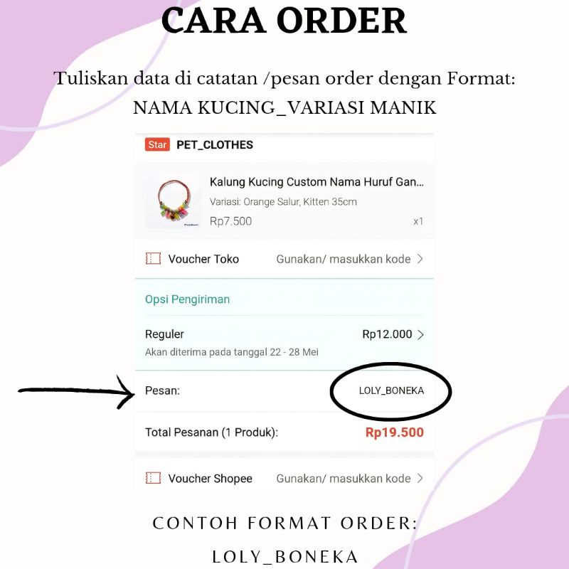 [TERMURAH] Kalung Kucing Custom Nama Huruf Gantung