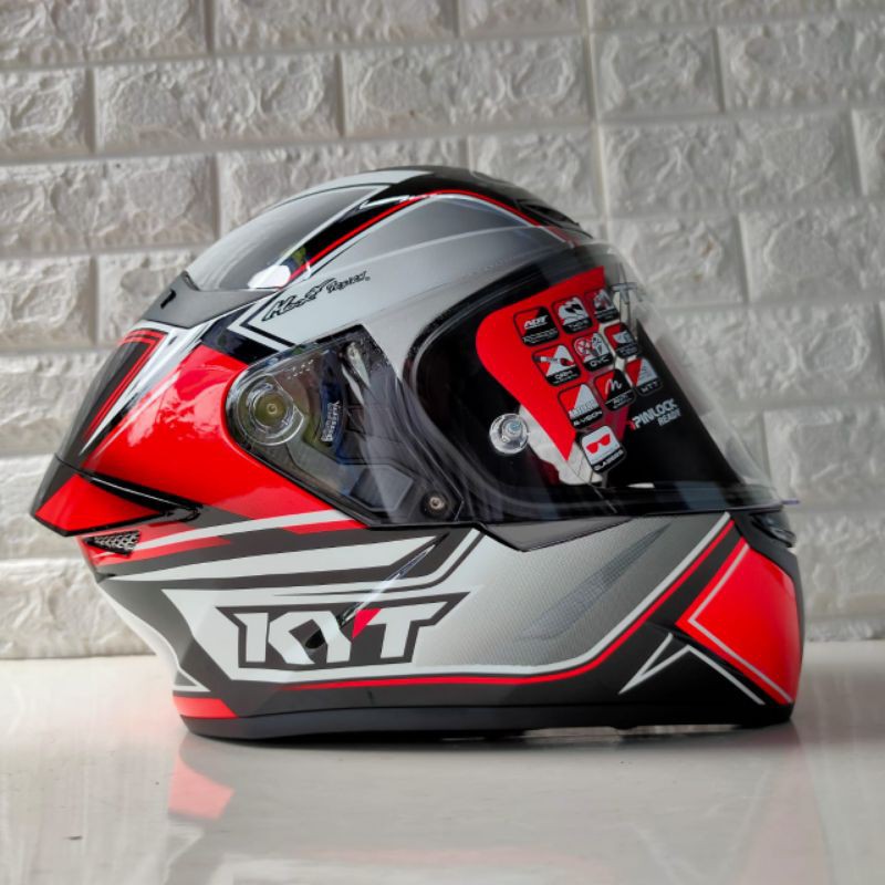  Helm  FULL  FACE  KYT  TT COURSE TOURIST RED Ongkir Murah 2kg 