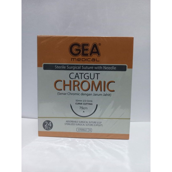 Benang Cutgut Chromic 3/0 Plus jarum / Cutgut Chromic 3/0 Tanpa jarum