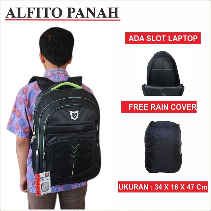 STOK TERBATAS!! Polo Alfito Panah Ransel Murah Berkualitas Tas Gendong Pria Wanita Backpack Laptop Kuat