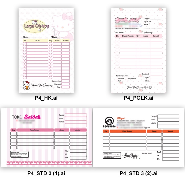 

nota penjualan custom pesan satuan