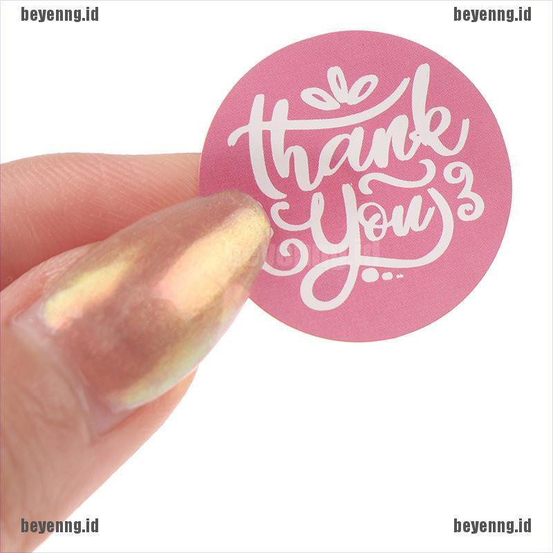 Bey 500pcs Stiker label Tulisan thank you Untuk Scrapbook