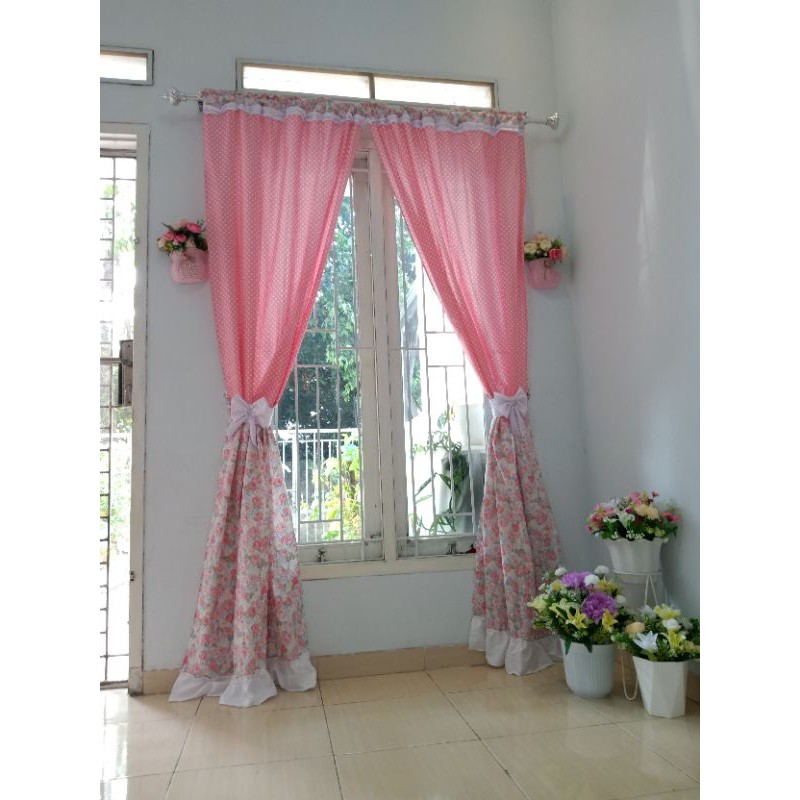 gorden shabby pink kombinasi