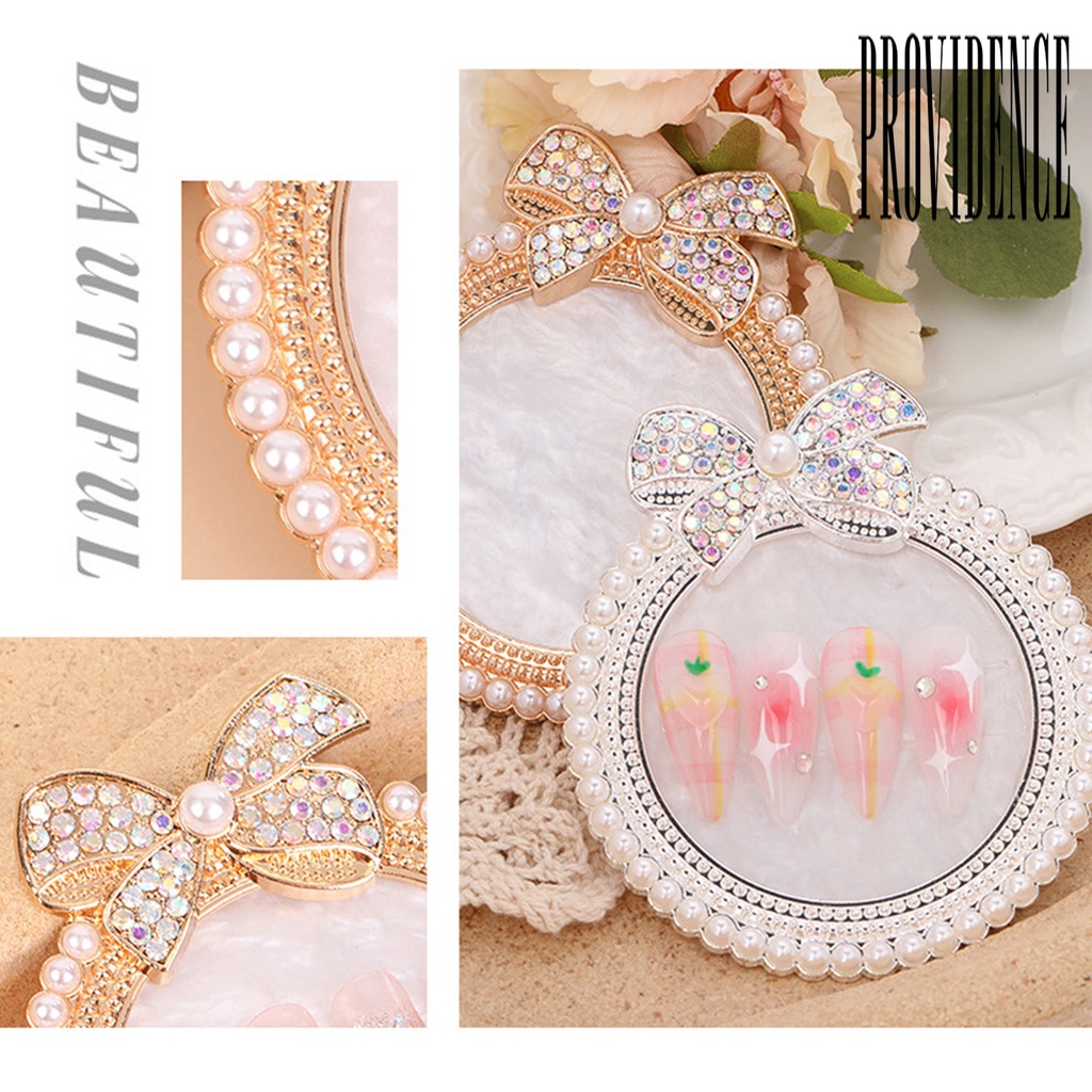 Providence Palet Bentuk Pita Aksen Mutiara Imitasi Untuk Display Kutek Gel / Nail Art / Manicure / Salon