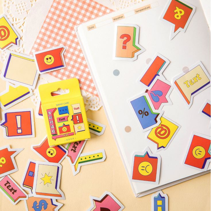 

46 Pcs Clipart Color Deco Sticker Planner DIY Scrapbook Stiker Dekor Kotak ST204