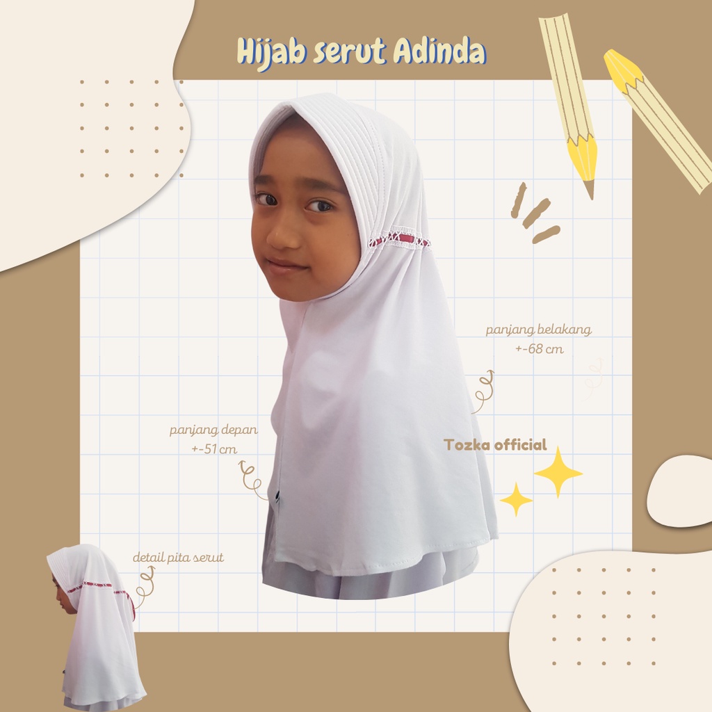 Hijab anak sekolah I Jilbab serut anak