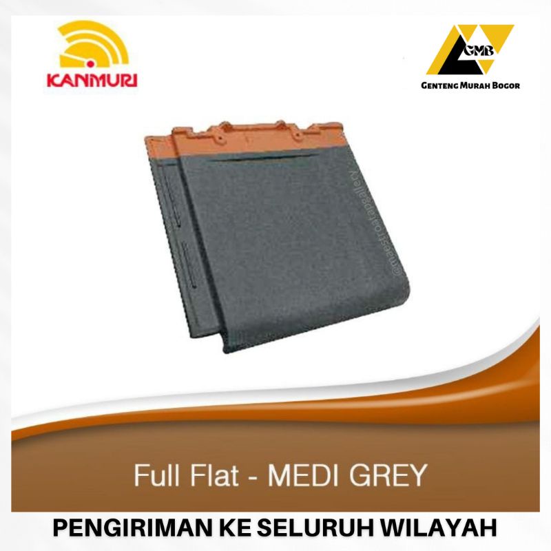 Genteng Kanmuri Kenteng Grosir Bogor Atap Rumah Murah Keramik Full Flat - Medi Grey