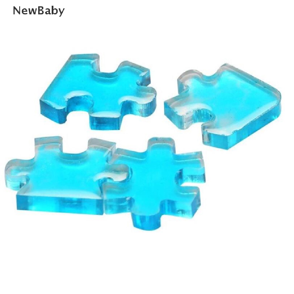 4pcs / set Cetakan Liontin Bentuk Puzzle Bahan Silikon UV Resin Untuk Membuat Perhiasan