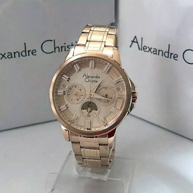 Jam tangan WANITA/CEWEK alexandre christie orizinal SERI AC 2822 STRAP STAINLESS STEEL