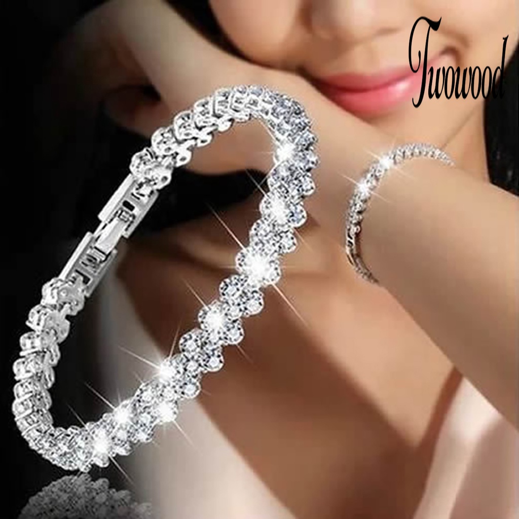 Gelang Rantai Cubic Zircon Berlian Imitasi Untuk Wanita