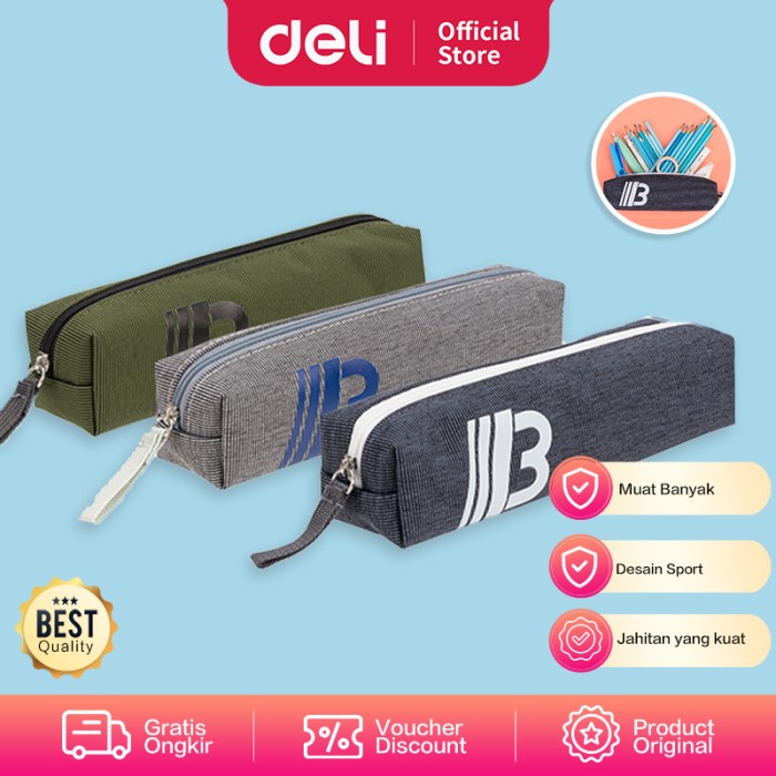 

Deli Pencil Pouch/Tempat Pensil Penyimpanan Besar design simple 670XX - TYPE 6