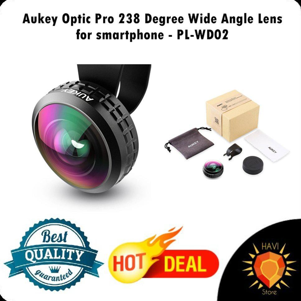 E0908 Aukey Premium Optic Pro 238 Degree Wide Angle Lens Lensa For Smartphone - Pl-Wd02 New