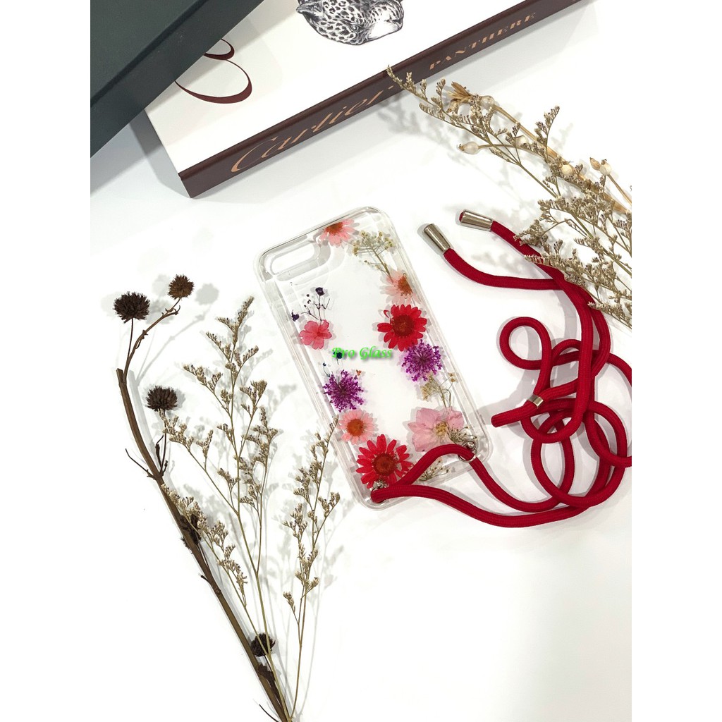 C123 Iphone 7 / 8 / 7+ / 8+ Dried Flower Custom Sling Case Lanyard Tali Gantungan