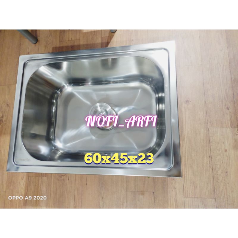 OKI bak cuci piring 1 lubang 60 cm/kitchen sink/wastafel stainles