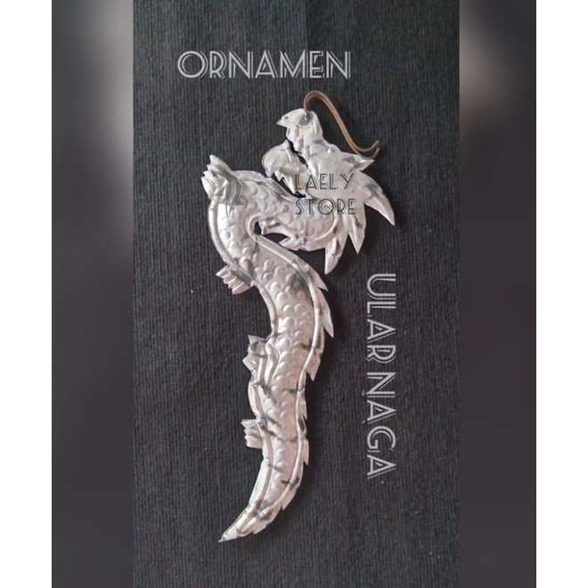 Aksesoris pagar besi ornamen motif ular naga 22x50cm dua sisi muka