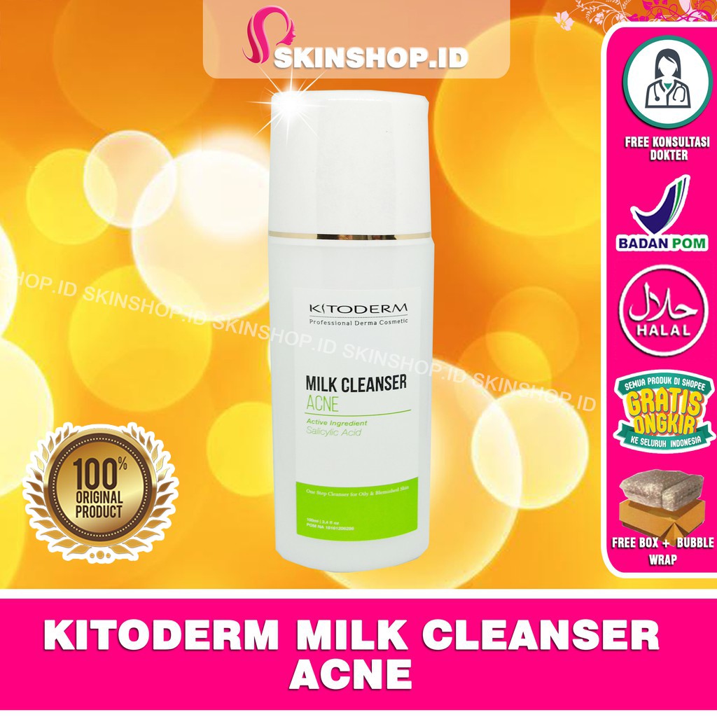 Kitoderm Milk Cleanser Acne 100ml Original / Susu Pembersih Kulit Berjerawat BPOM Aman