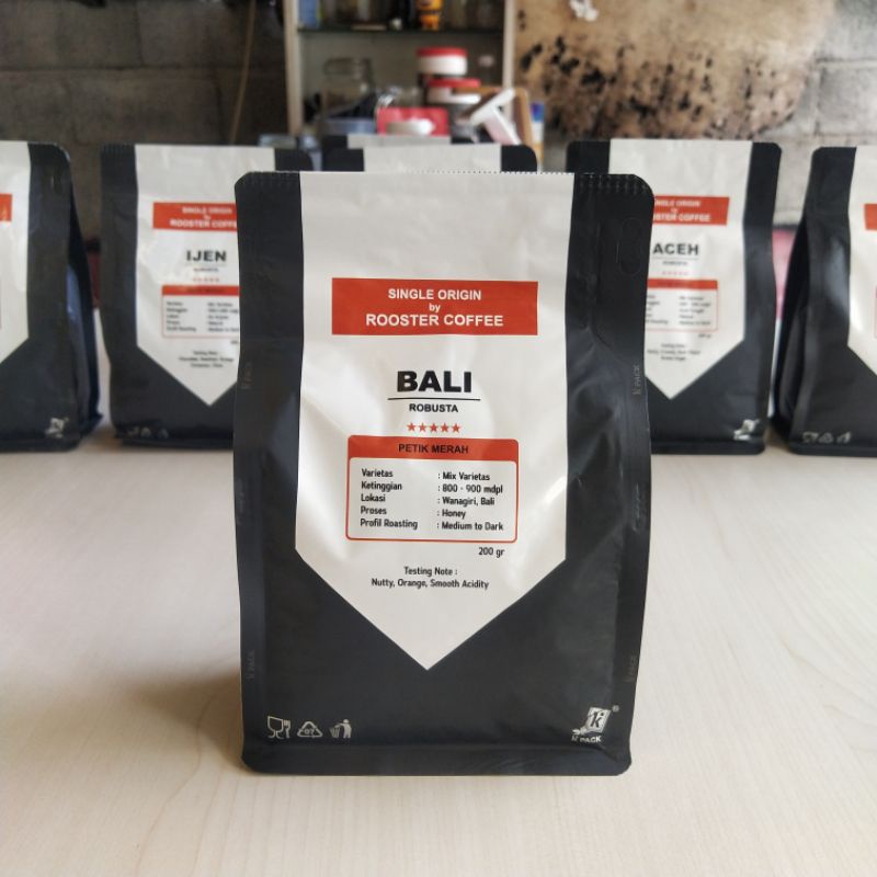 

Kopi Robusta Bali 200 gr Petik Merah Biji atau Bubuk by Rooster Coffee Single Origin