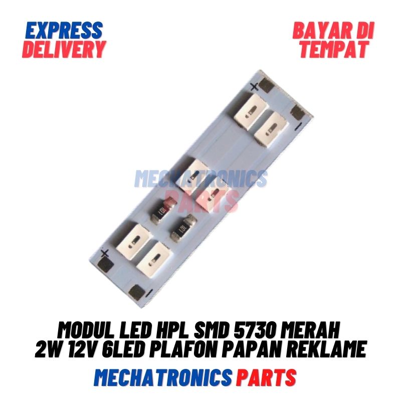 2PCS [DSP-9085] HPL LED MODUL 2WATT 12VOLT 6LED SMD 5730 WARNA PLAFON PAPAN REKLAME RED MERAH