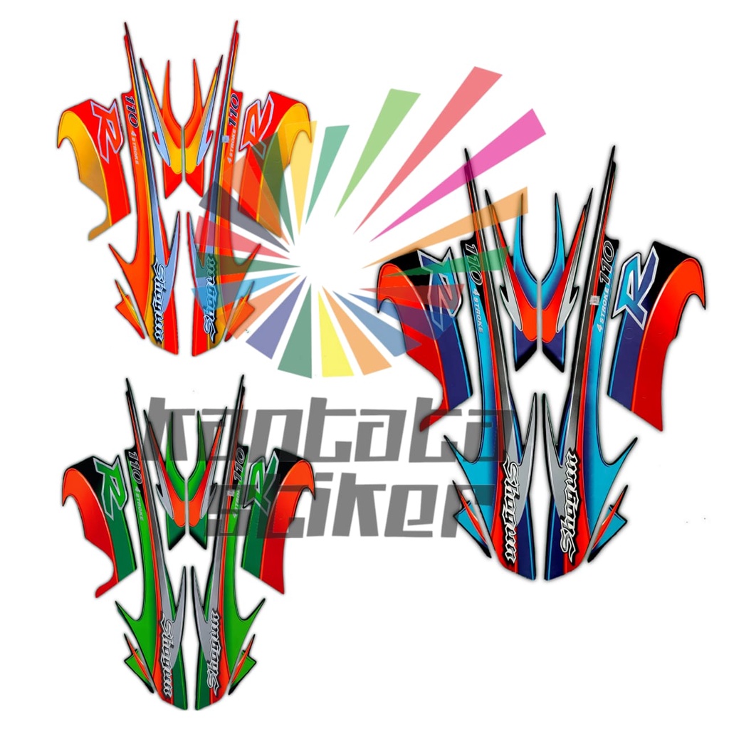 Stiker Striping Lis Body Motor Suzuki Shogun 110r 1999 Full Set