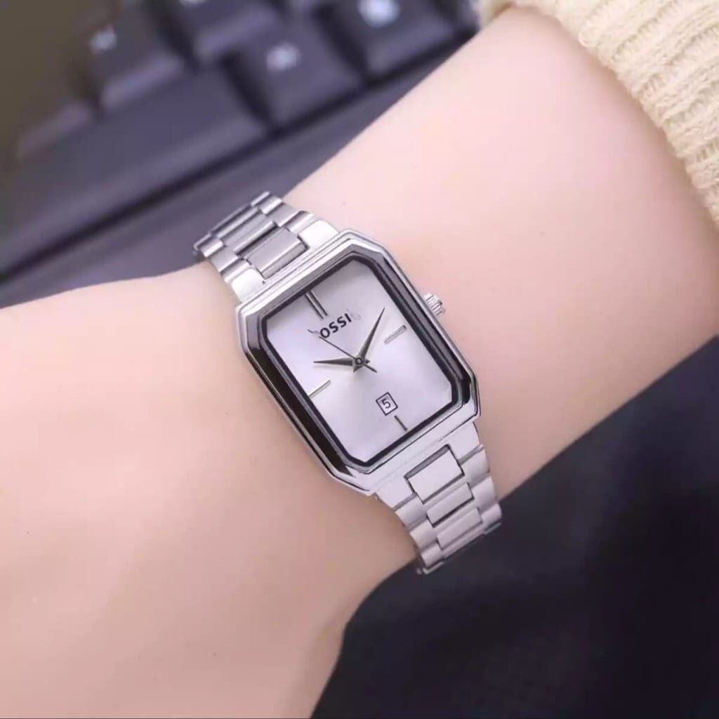 (BW) JAM TANGAN WANITA TERBARU PREMIUM MEWAH STAINLISS STEEL TANGGAL AKTIF PERSEGI PANJANG BWL-39