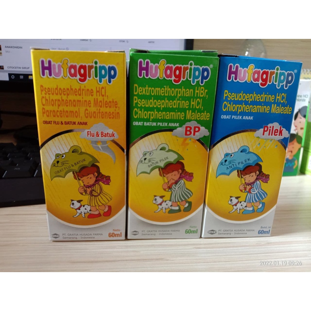 HUFAGRIP SIRUP DEMAM FLU BATUK KUNING/HUFAGRIP SIRUP BATUK PILEK HIJAU/HUFAGRIP PILEK BIRU