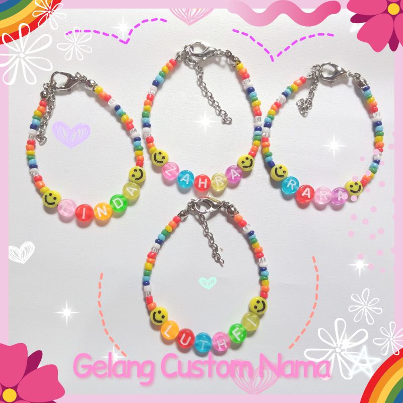 Gelang Beads Custom Nama Gelang Mote Gelang Beads Gelang Smile