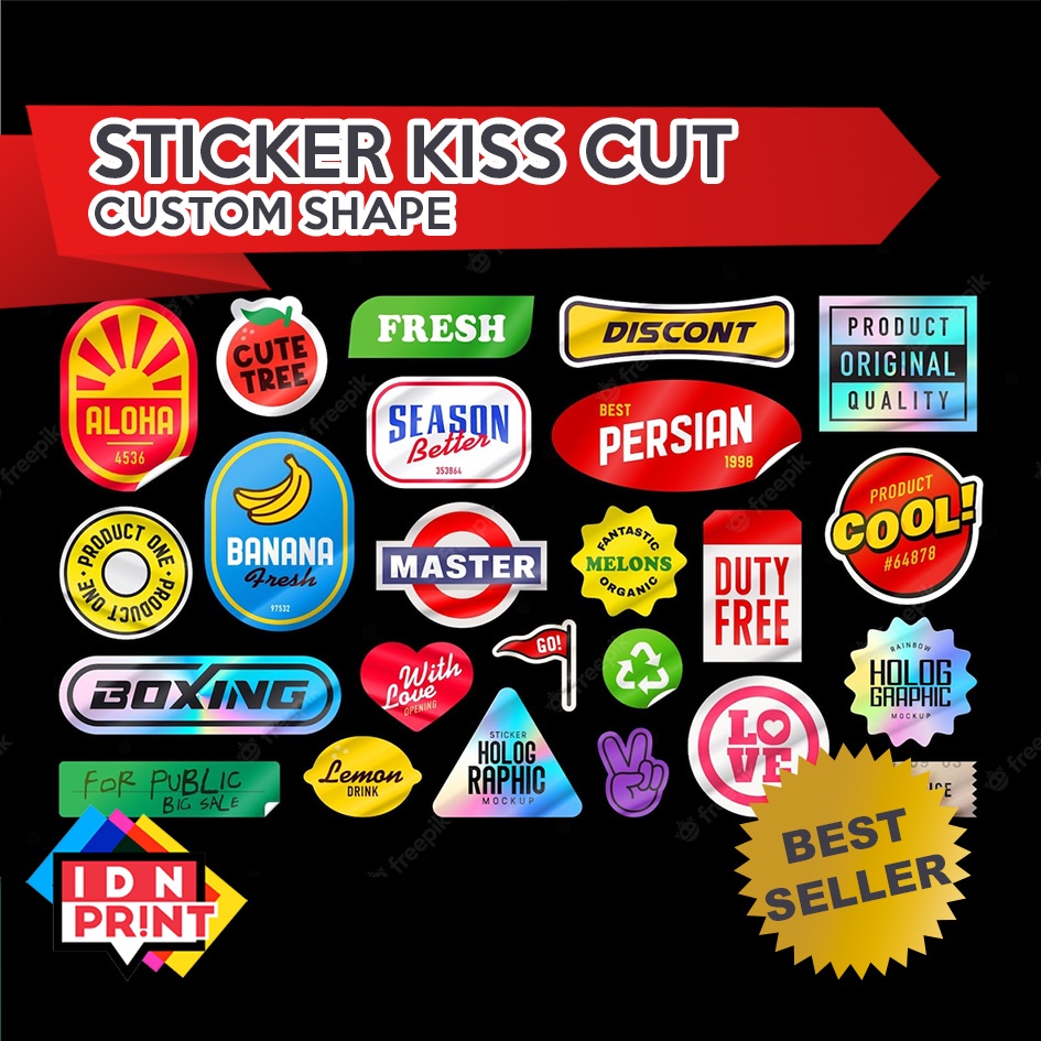 

IDN PRINT - PROMO HARGA TERMURAH Cetak Murah Stiker Sticker Kiss Cut Cutting A3+ | Custom Bentuk