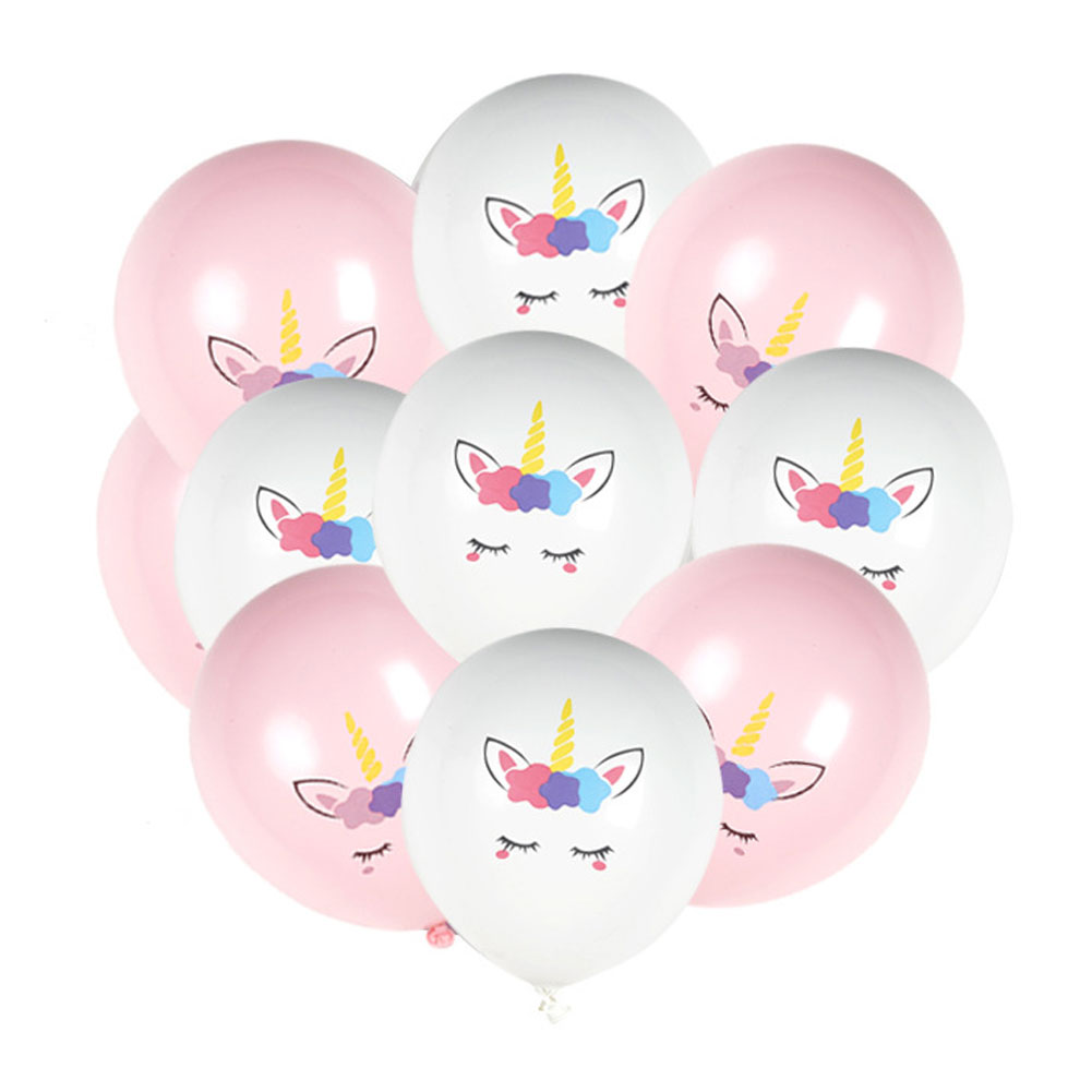 Balon Latex Desain Kartun Unicorn Warna Pink Ukuran 12 Inci Untuk Dekorasi Pesta Ulang Tahun Anak