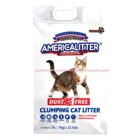 Americalitter Dust Free 10L Clumping Cat Litter America litter Pasir Kucing Bebas Debu Mengontrol Bau Tidak Sedap 10 Litter