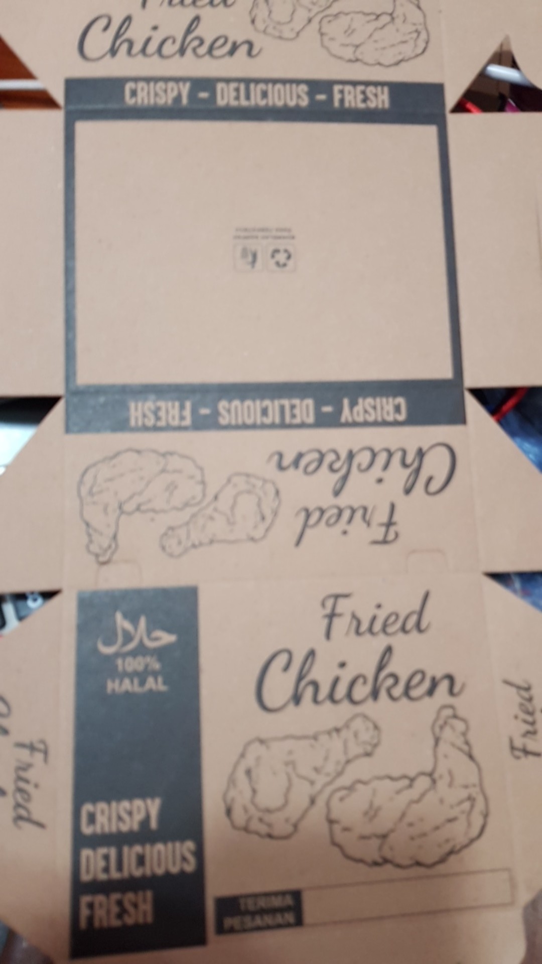 Box Fried Chicken Model 1pcs / Kotak Fried Chicken / Dus Ayam / Dus Fried Chicken / Box Ayam Goreng