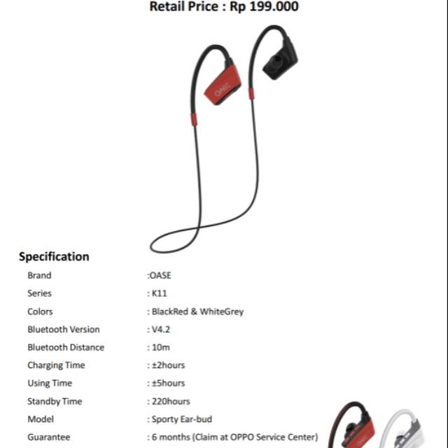 Bluetooth Headphone Oase Sport K11