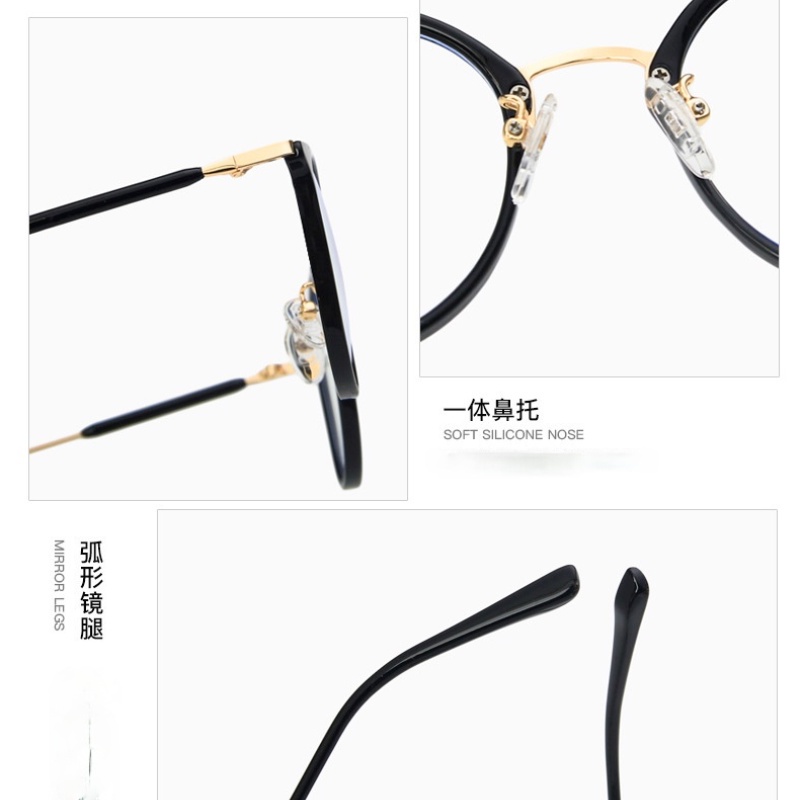 (Yuzhu) Kacamata Frame Bulat Bahan Metal Anti Blue Light Tr90