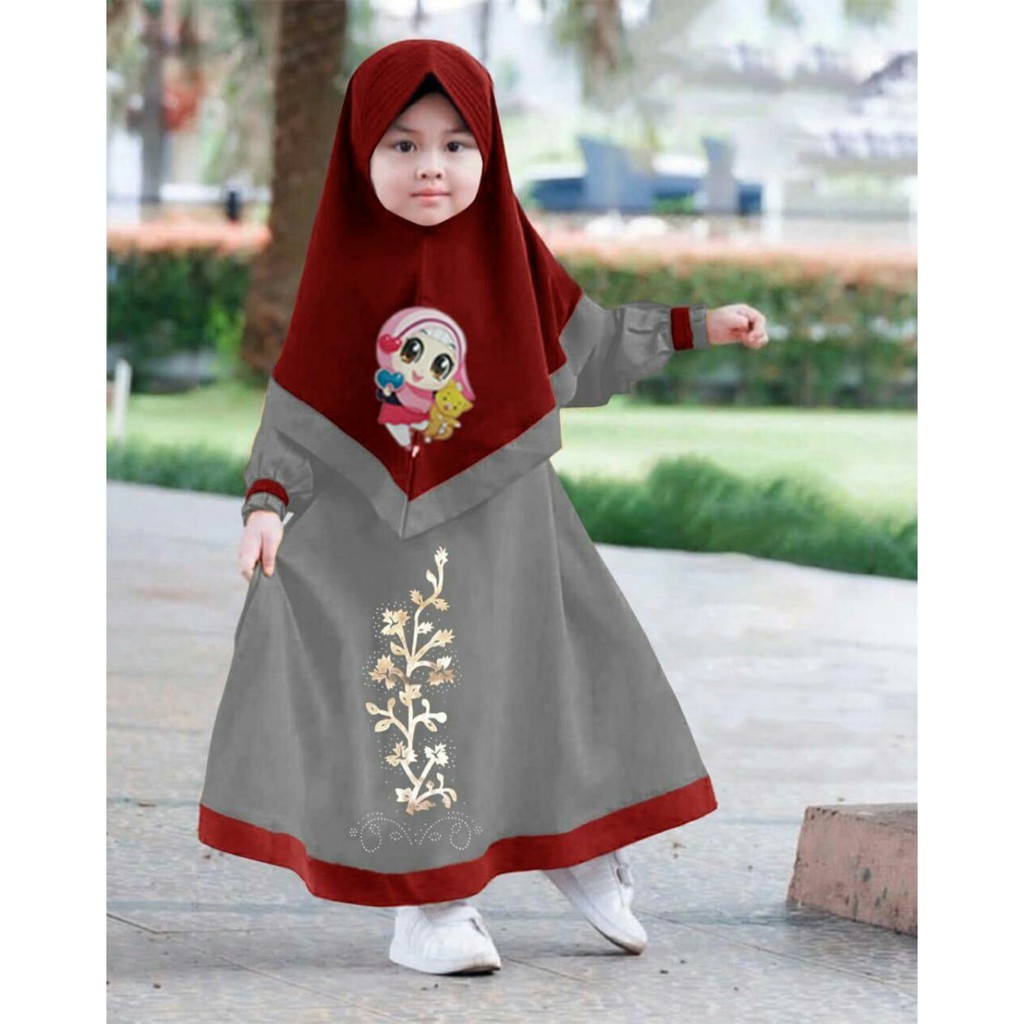 HOPYLOVY - Gamis Anak Perempuan Lampu LED bahan Baloteli Amira Kids