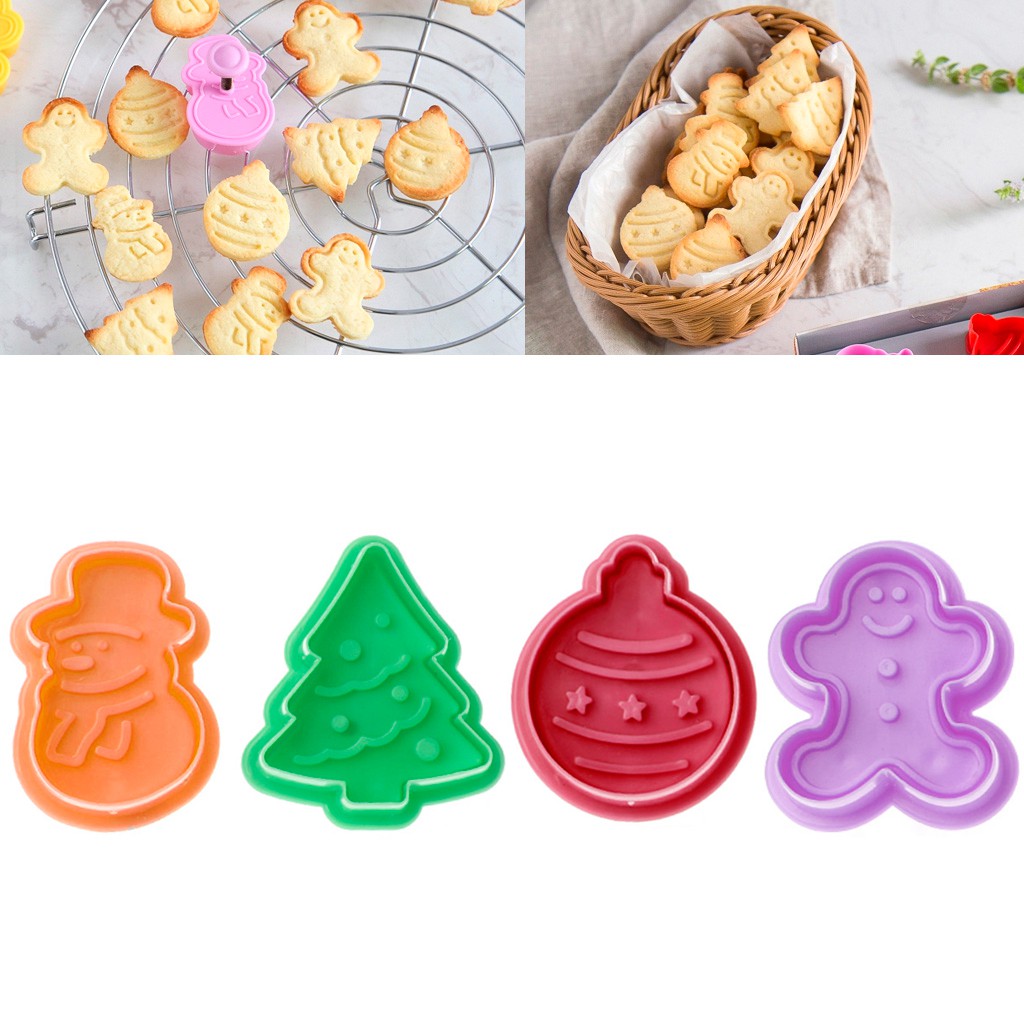 Christmas Cookies Cutter Fondant Cake Baking Mold Set Xmas