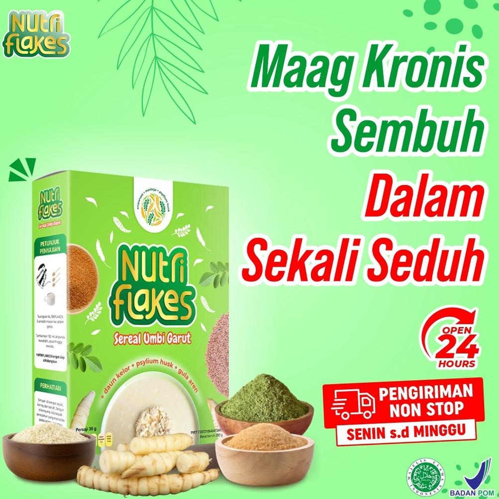 

[DISCOUNT GLG64] Cereal Nutriflakes - Original Sereal Umbi Garut Solusi Atasi Asam Lambung Maag Kronis Gerd Suplemen Makanan Diet Isi 280gr Best Seller