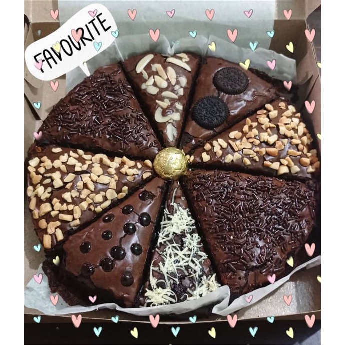 Fudgy Brownies Dark Coklat model Pizza, diameter 20cm