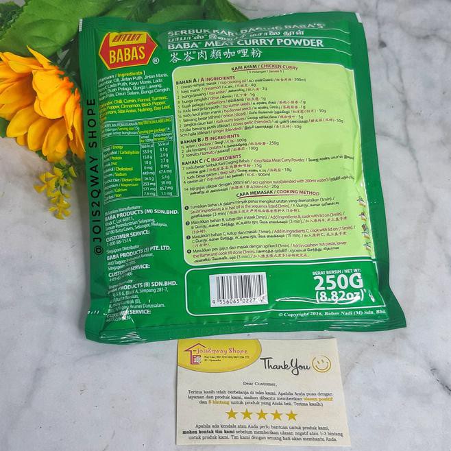 

WM7Z BUMBU KARI BABAS / BABAS MEAT CURRY POWDER 250GR Q3HE