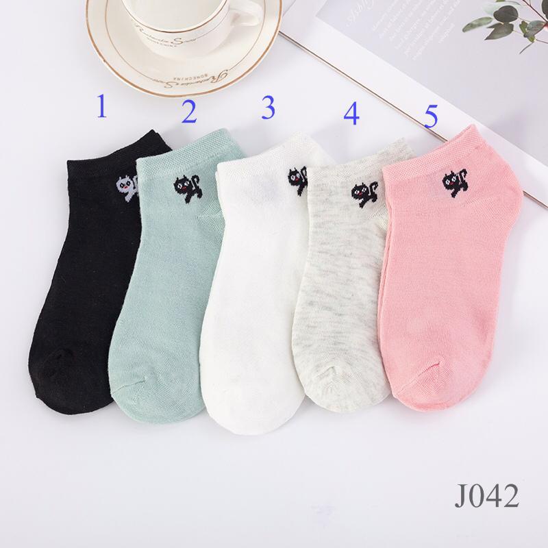 KAOS KAKI MOTIF  BLACK CAT J042