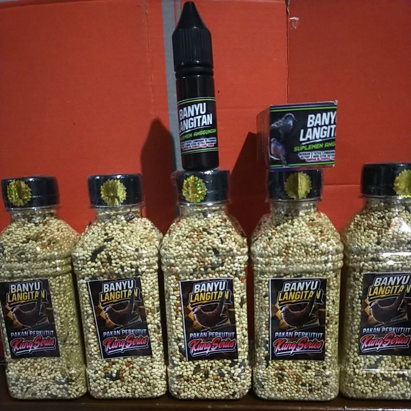5 botol bonus 1vit anggungan pakan burung perkutut banyu langitan