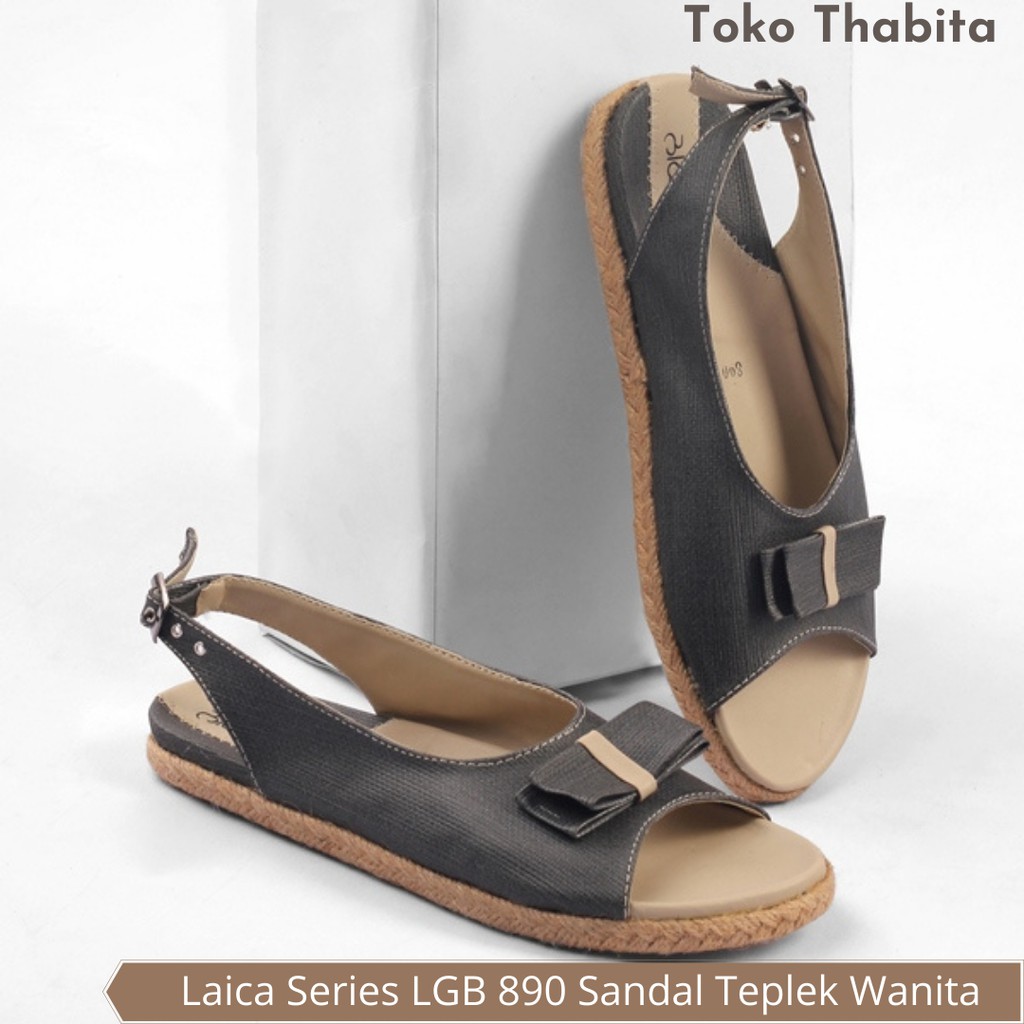 Sandal Teplek Wanita Slip On Cewek Flat Casual Polos Blackkelly Original