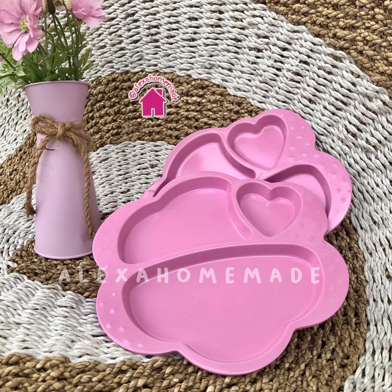 PIRING MELAMIN LOVE PINK SEKAT AWAN GOLDEN DRAGON