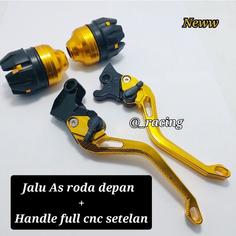 Handle rem dan kopling vixion rx king cnc dan jalu as roda depan cnc gold