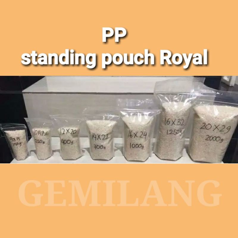 PLASTIK SEAL STANDING POUCH ROYAL ISI 50 LEMBAR