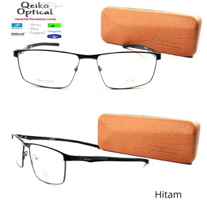 Frame Kacamata Pria Original Payback C03 Gun With Clip On Polorized - Big Size Lebar